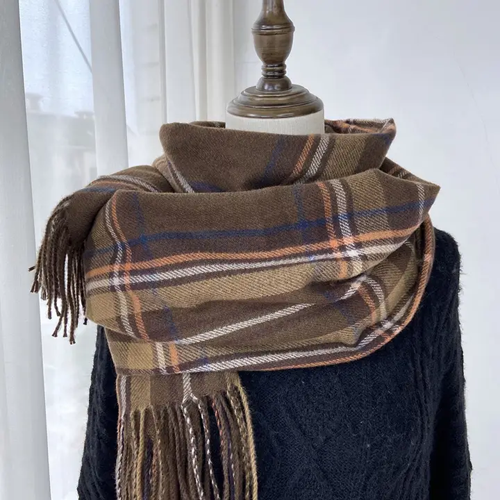 Winter Plaid Scarf coffee