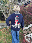 1983 Heseda Head Cardigan, navy/red/white-back