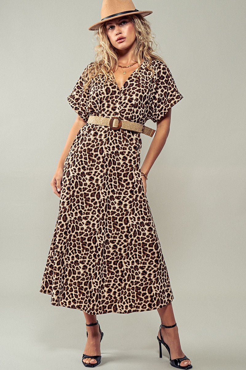 Safari Crusader Belted Midi Dress