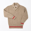 oatmeal heather / flame stripe