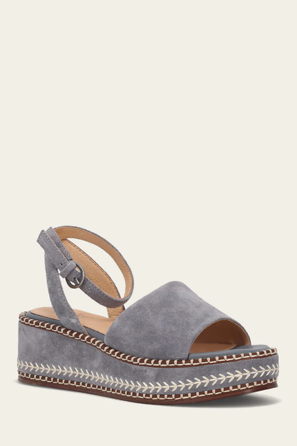 Joy Ankle Strap Platform Sandal Blue Ash  Side