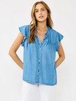 Jenny Flutter Sleeve Button Down front