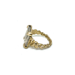 Gold Twisted Wilhelmina Square Ring side view