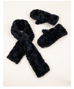 Minky Swirls Faux Fur Keyhole Scarf ( Mittens not included) black