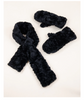 Minky Swirls Faux Fur Keyhole Scarf ( Mittens not included) black