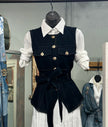 Denim belted Vest
