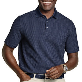 Tilson Textured-Weave Polo navy
