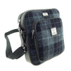 Scottish Tartan Harris Tweed Travel Bag - - Grey & Black Tartan