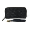Cata Woven Zip Around Wallet front black tassle