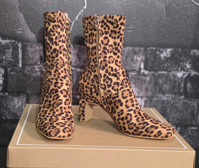 Roan DK Leopard Suede Bootie