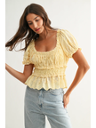 Embroidered Peplum Blouse