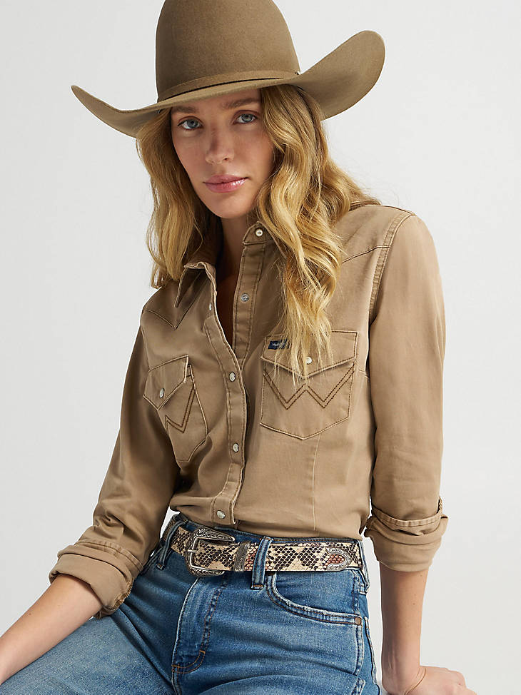 Western Snap Work Shirt Rawhide front