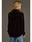 Espresso Brown Velvet Button Up-back