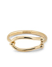 Rigid 18K gold-plated bracelet with large link and inner spring | Medium