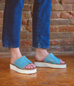 Bed|Stu Fairlee ii Open Toe Platform Slide baby blue