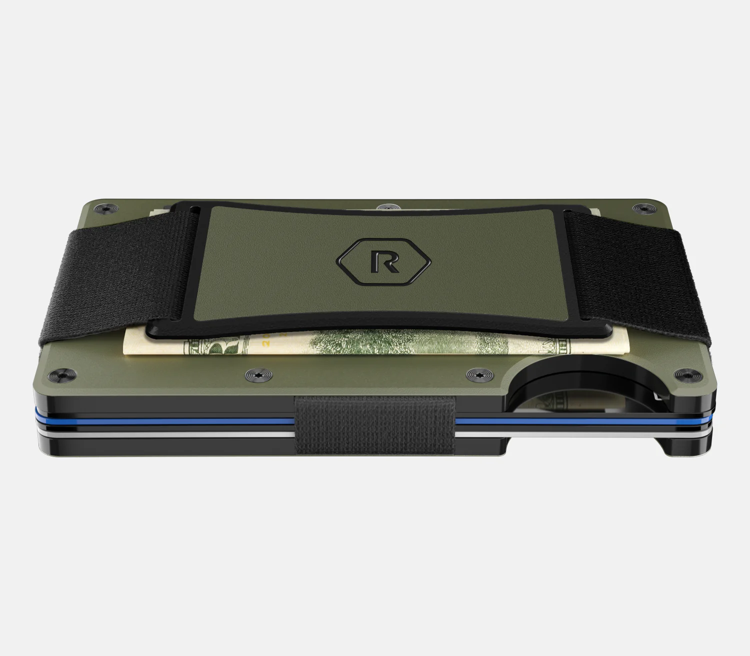 Ridge Wallet - Matte Olive Money Clip - Money Clip