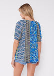 Hannah Bohemian Multi Print Puff Sleeve Blouse back