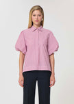 Caly Shirt red striped poplin-front