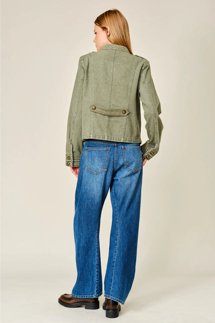 Maggie Military Denim Jacket