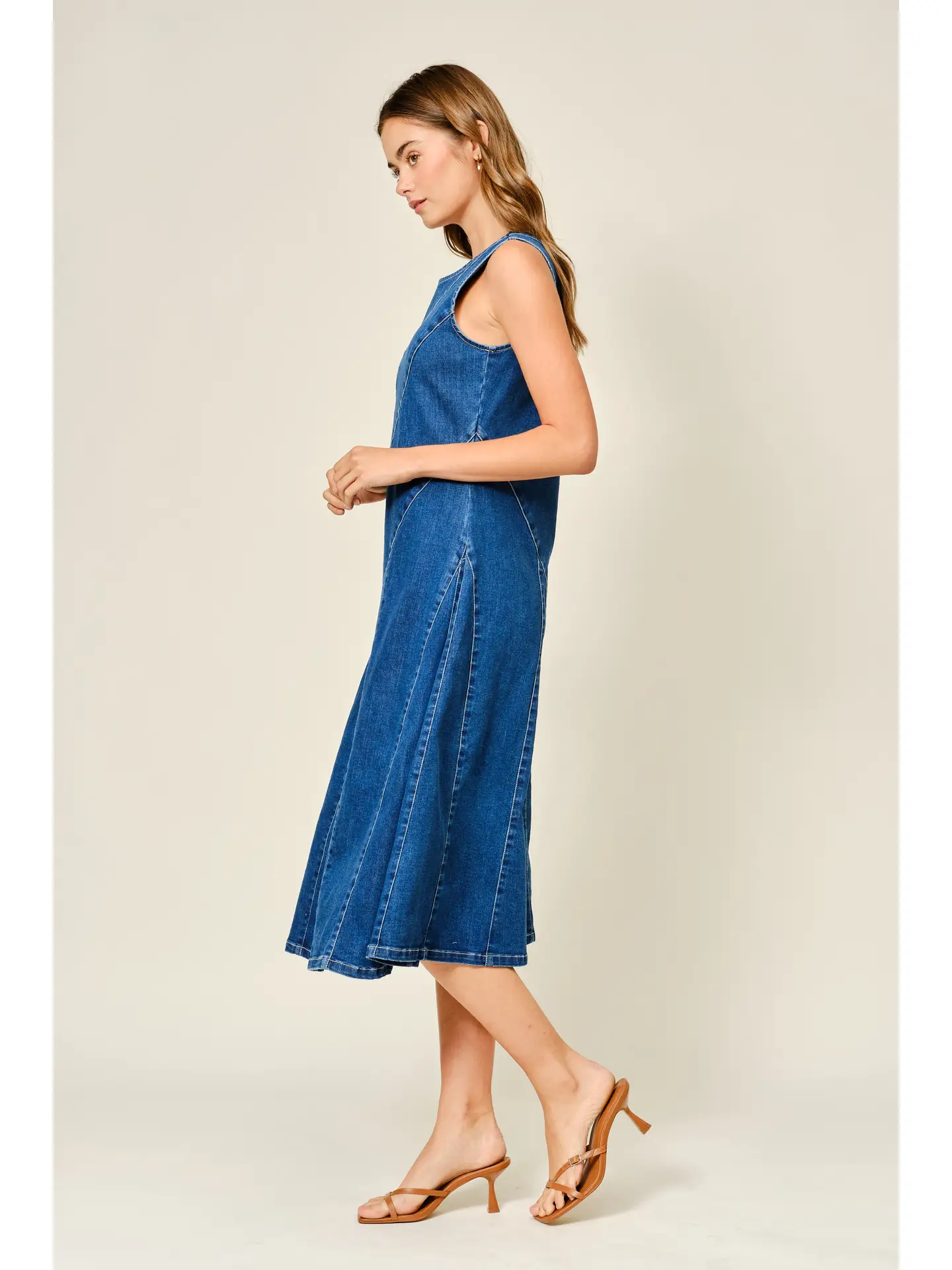 Melinda Mermaid MIDI Dress, dark denim-side
