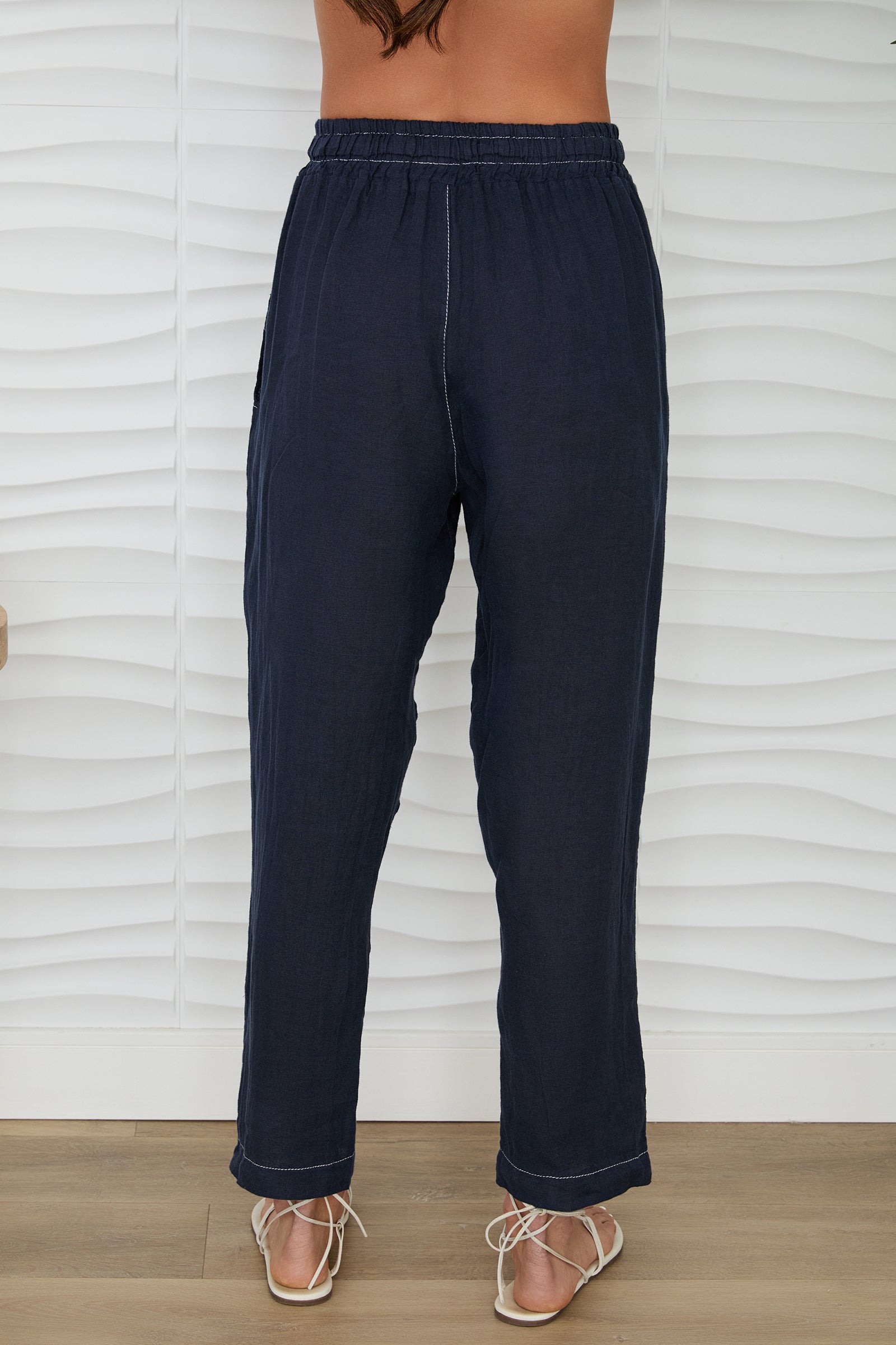 Drawstring Waistband Edge Stitch Detail