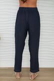 Drawstring Waistband Edge Stitch Detail