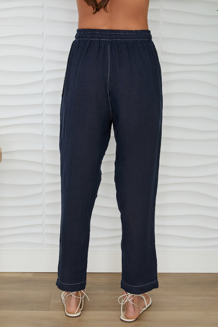 Drawstring Waistband Edge Stitch Detail