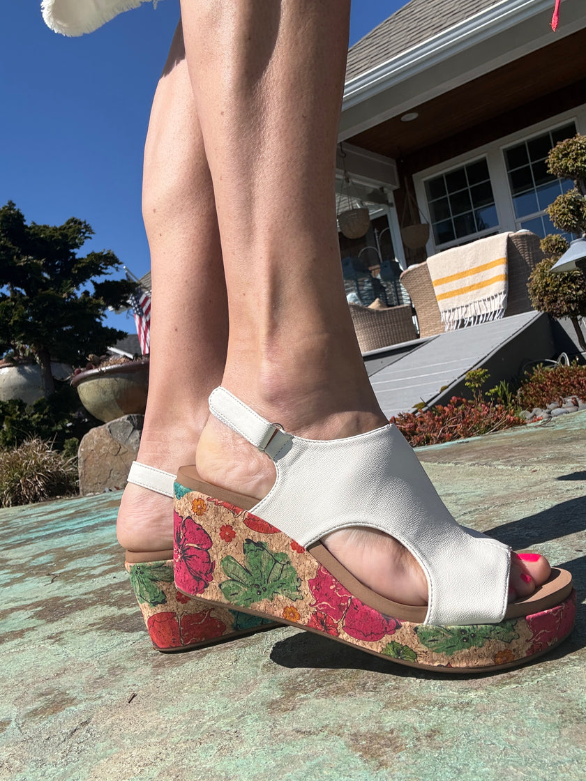 Freddie wedge - White Floral side