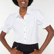 Ellens Puff Sleeve Snap Front Knit Shirt