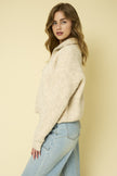 LONG SLEEVE MOCK NECK SWEATER ZIP UP JACKET