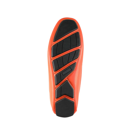 Trentino Faux Leather Men's Driver Shoe | Orange sole