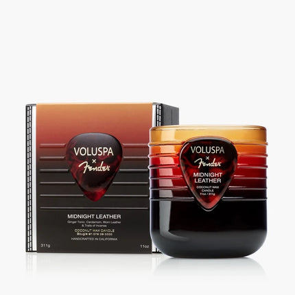 Fender Midnight Leather 11oz Boxed Candle