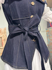 Denim belted Vest