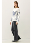  Lightweight Striped Sweater marine blue stripe side