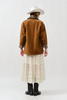 SUEDE CASUAL JACKET WITH LEATHER COLLAR