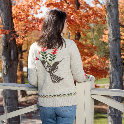 Floral Flight - Women's Wool Knit Sweater
