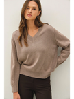 Wool Blended V-Neck Loose Fit Sweater