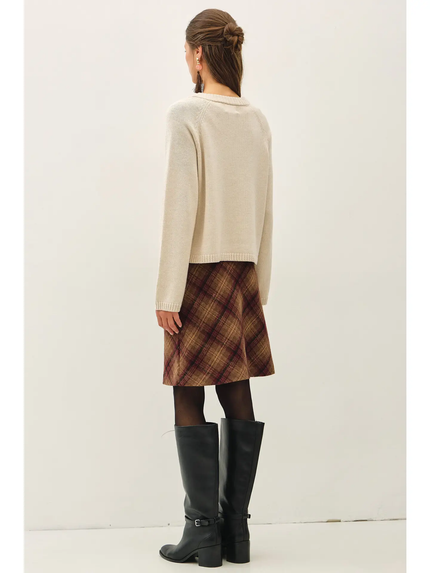 Essential Basic Crewneck Button Up Raglan Cardigan