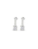 Sterling silver-plated medium sized earrings with white cubic zirconia