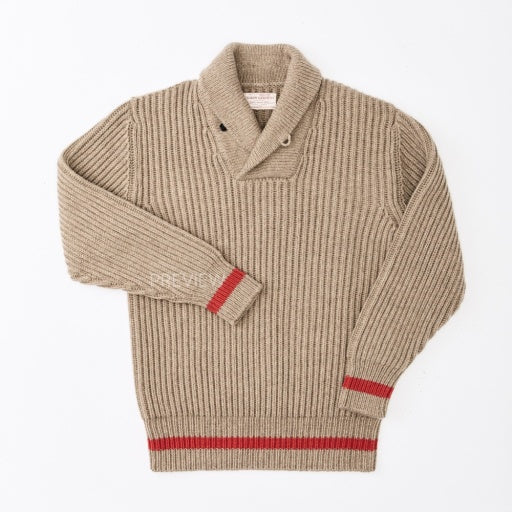 oatmeal heather / flame stripe