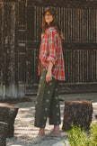 Oversized Plaid Cotton Button-Down Shirt