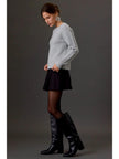 Jillian Glitter Pointelle Sweater, grey-side