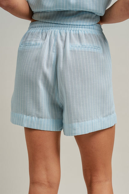 Coastal Ease Striped Linen Short