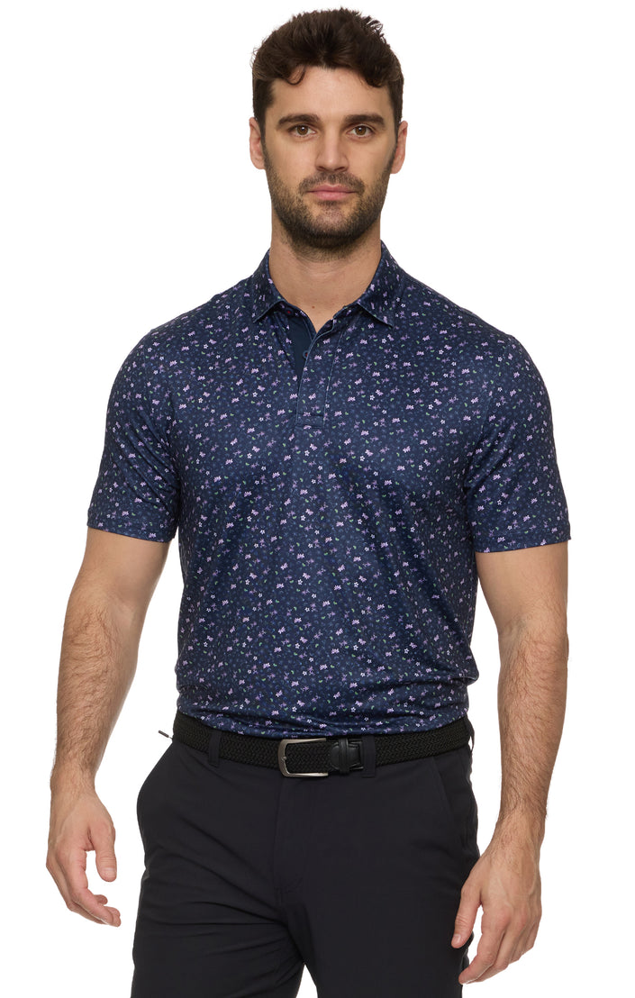 Laguna SS Drink Print Performance Polo