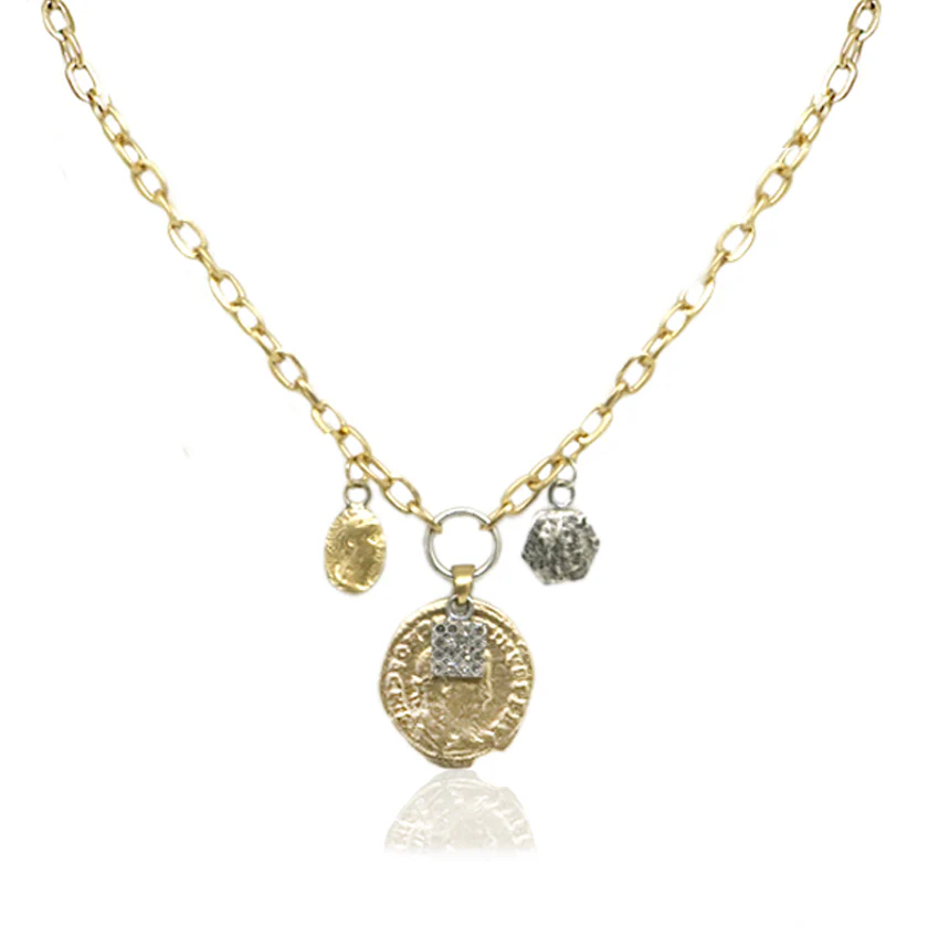 N716-GLD/VS-BD GOLD MINI ALLURE CHARM NECKLACE