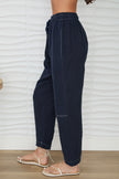 Drawstring Waistband Edge Stitch Detail