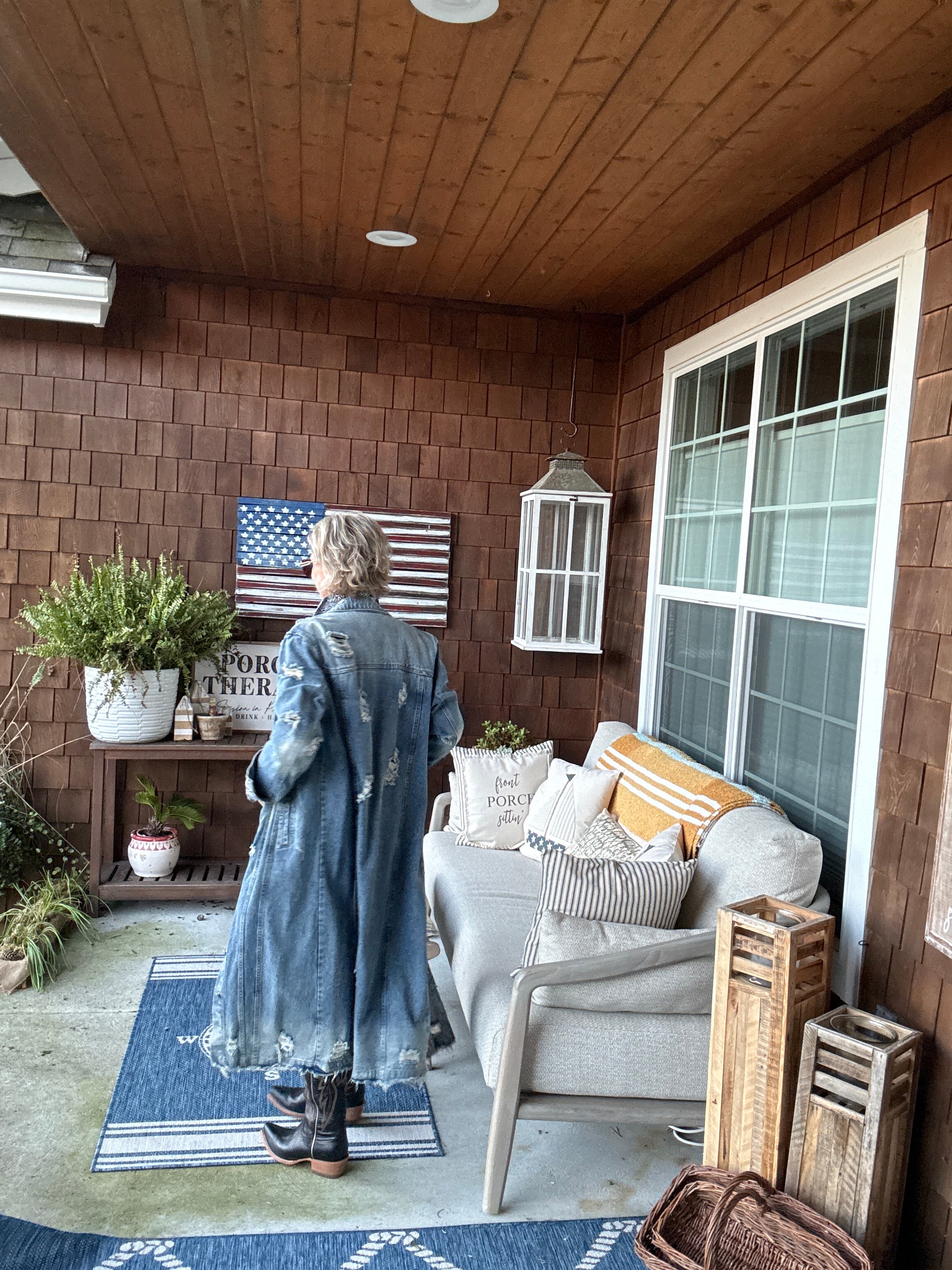 Distressed button up Denim Jacket