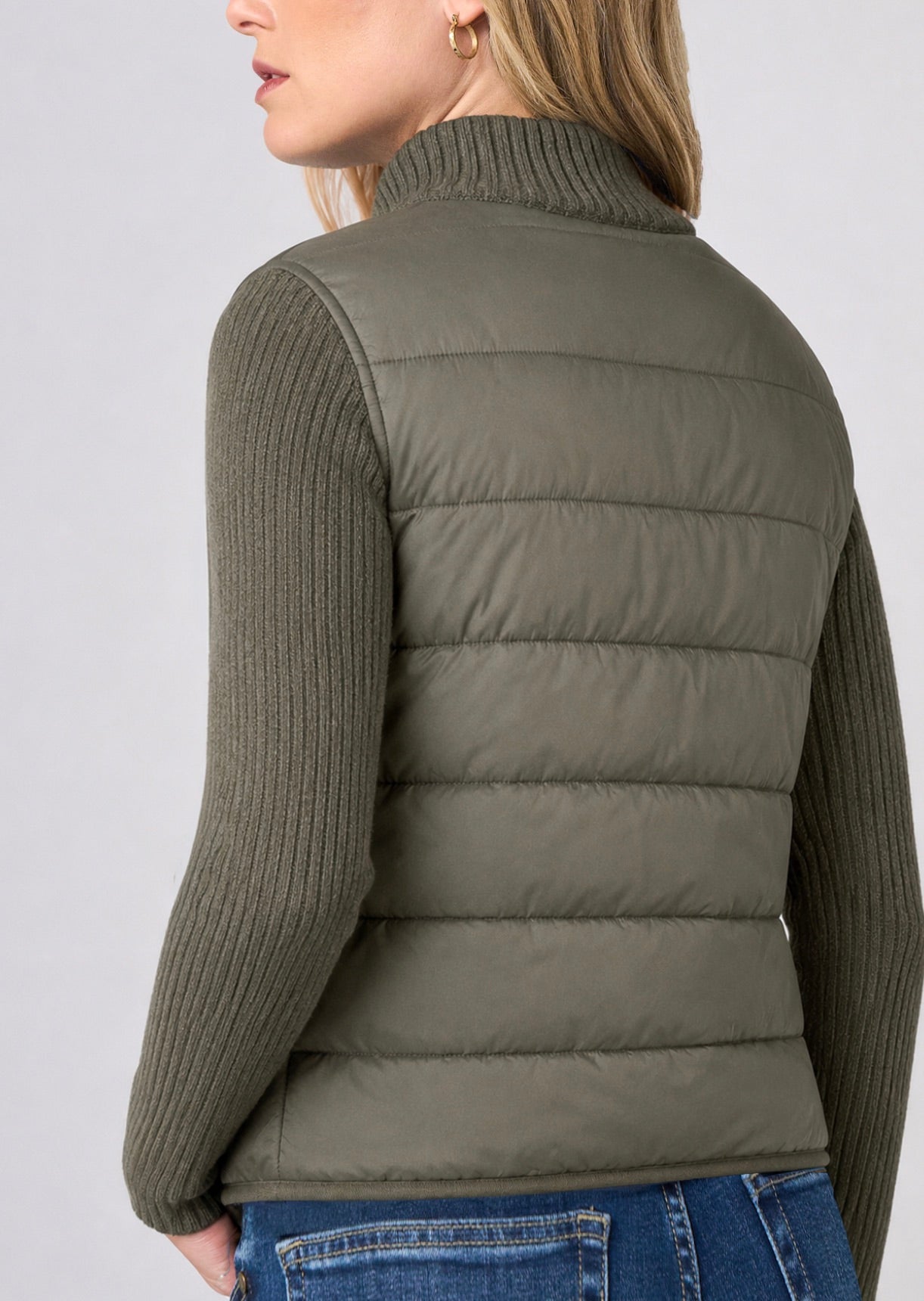 Olives Quilted Sweater Jacket