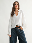 Boho White Peasant Blouse