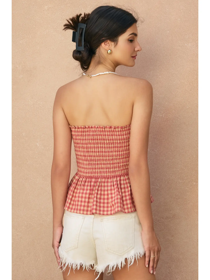 Cherry Basket + Smocked and Flared Tube Top cherry vanilla back